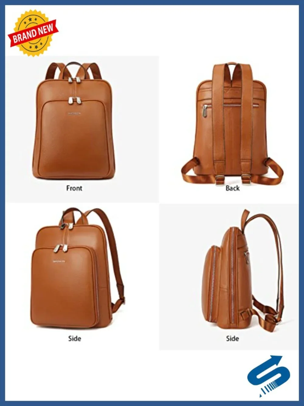 Genuine Leather Backpack Purse for Women Casual Daypack with iPad Pocket and